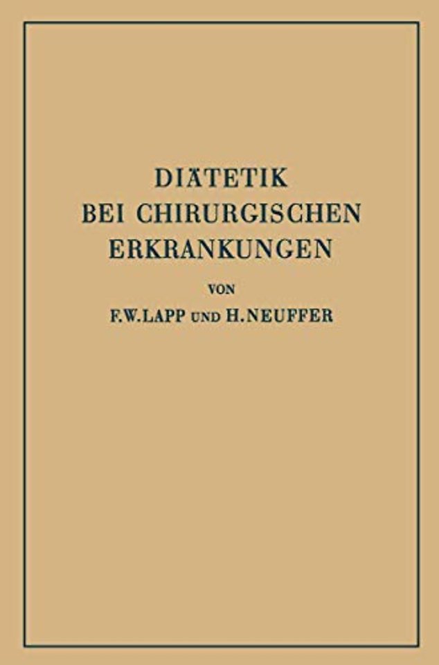 Diätetik bei Chirurgischen Erkrankungen