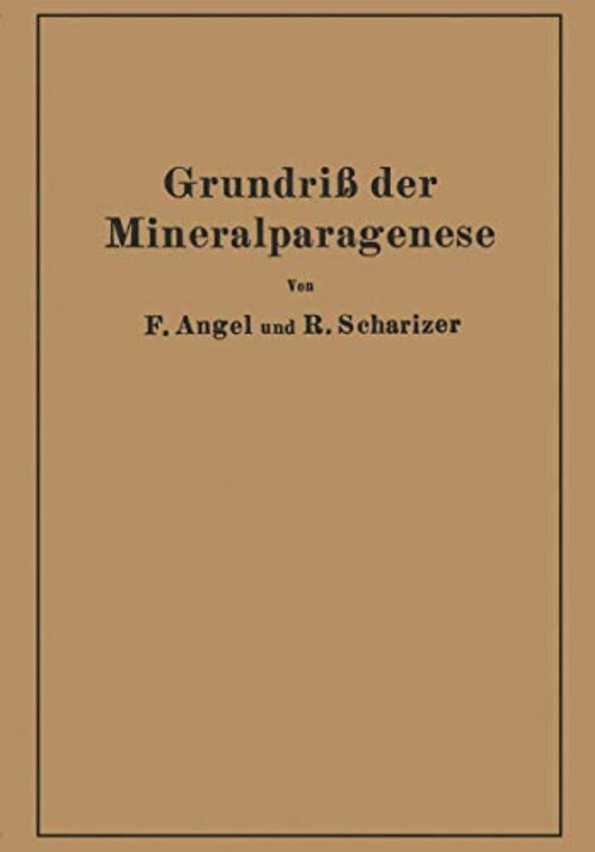 Grundriß der Mineralparagenese