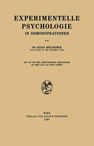 Experimentelle Psychologie in Demonstrationen