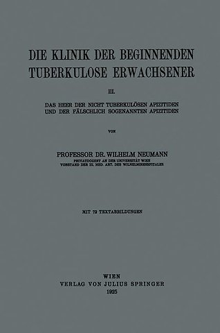 Die Klinik der Beginnenden Tuberkulose Erwachsener