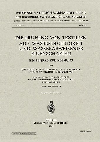 Die Prüfung von Textilien auf Wasserdichtigkeit und wasserabweisende Eigenschaften