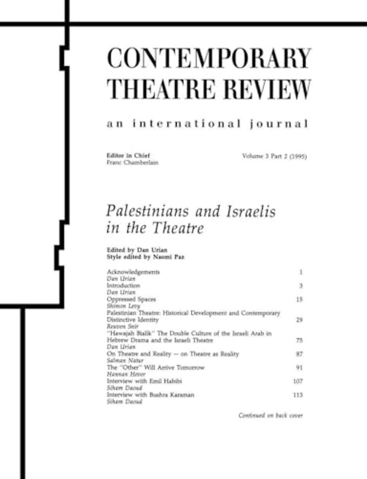 Palestinians and Israelis in the Theatre