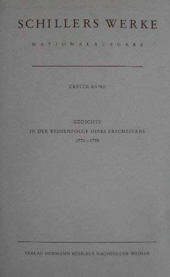 Schillers Werke. Nationalausgabe