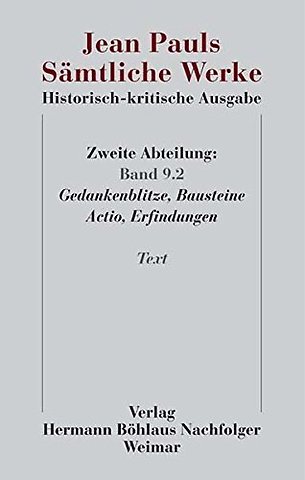 Jean Pauls Sämtliche Werke. Historisch-kritische Ausgabe