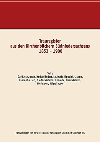 Trauregister aus den Kirchenbuchern Sudniedersachsens 1853 - 1900