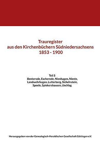 Trauregister aus den Kirchenbuchern Sudniedersachsens 1853 - 1900