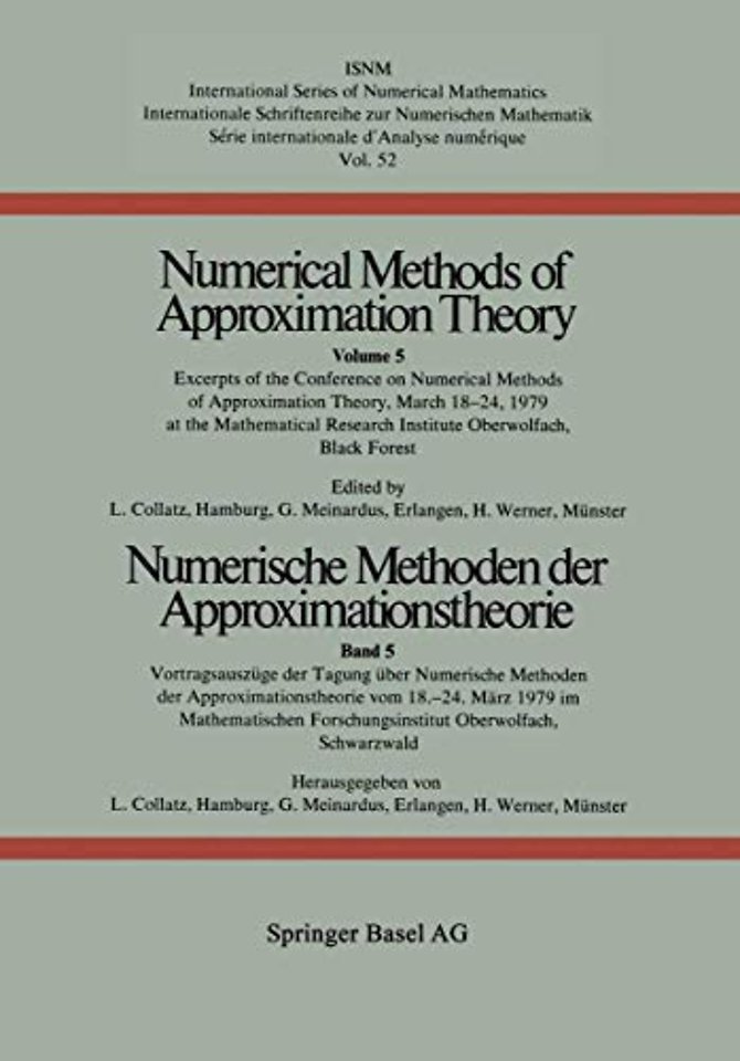 Numerische Methoden der Approximationstheorie / Numerical Methods of Approximation Theory