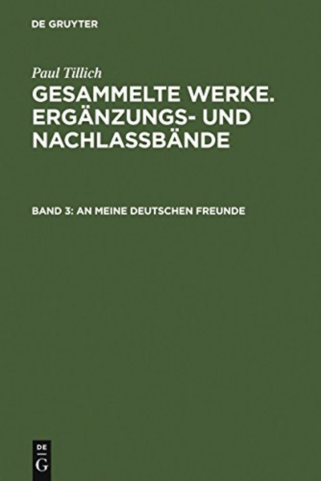 An meine deutschen Freunde – Die politischen Reden Paul Tillichs während des 2. Weltkriegs über die Stimme Amerikas