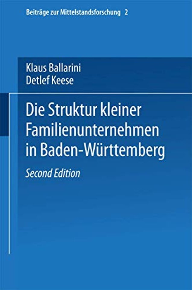 Die Struktur kleiner Familienunternehmen in Baden-Württemberg