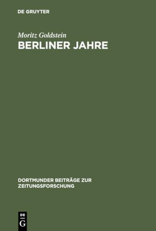 Berliner Jahre – Erinnerungen 1880 – 1933
