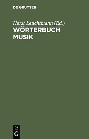 Wörterbuch Musik – Englisch–Deutsch/Deutsch–Englisch