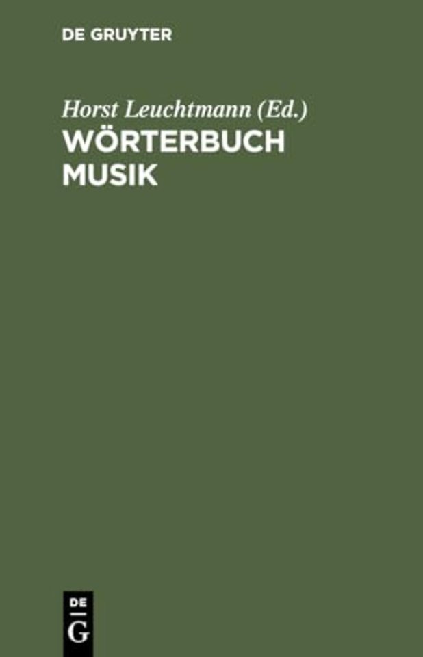 Wörterbuch Musik – Englisch–Deutsch/Deutsch–Englisch