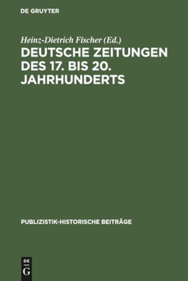 Deutsche Zeitungen des 17. bis 20. Jahrhunderts