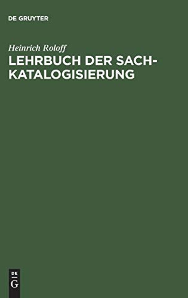 Lehrbuch der Sachkatalogisierung