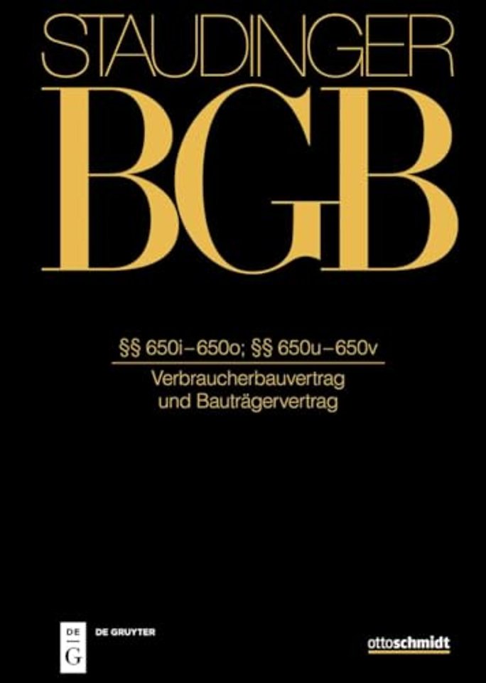 §§ 650i-650o; 650u-650v (Verbraucherbauvertrag und Bauträgervertrag)