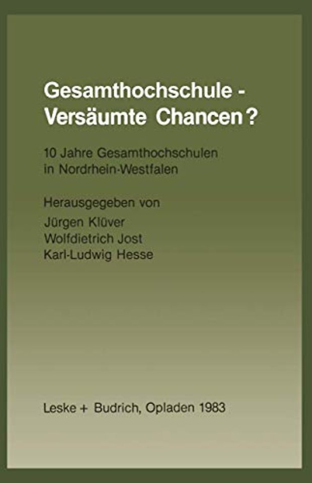 Gesamthochschule — Versäumte Chancen?