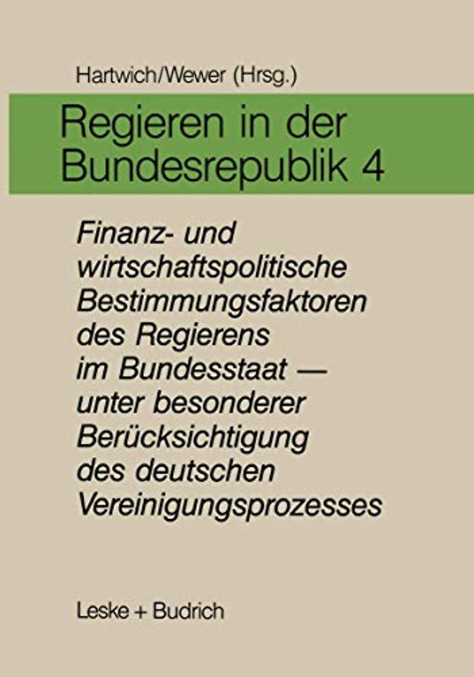 Regieren in der Bundesrepublik IV