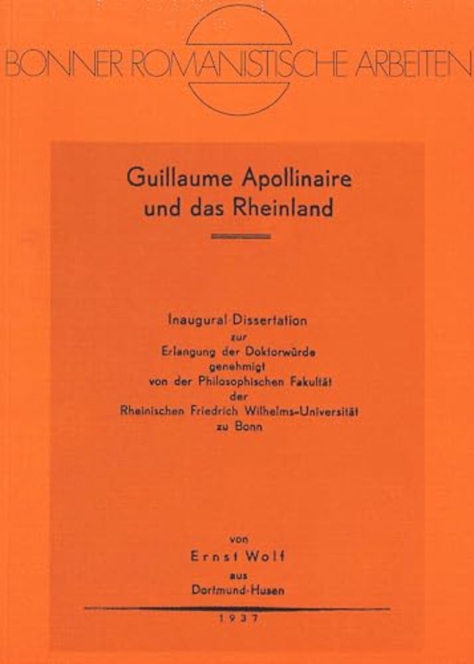 Guillaume Apollinaire Und Das Rheinland