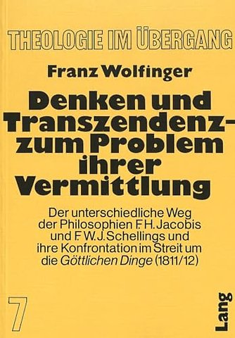 Denken und Transzendenz - Zum Problem ihrer Vermittlung