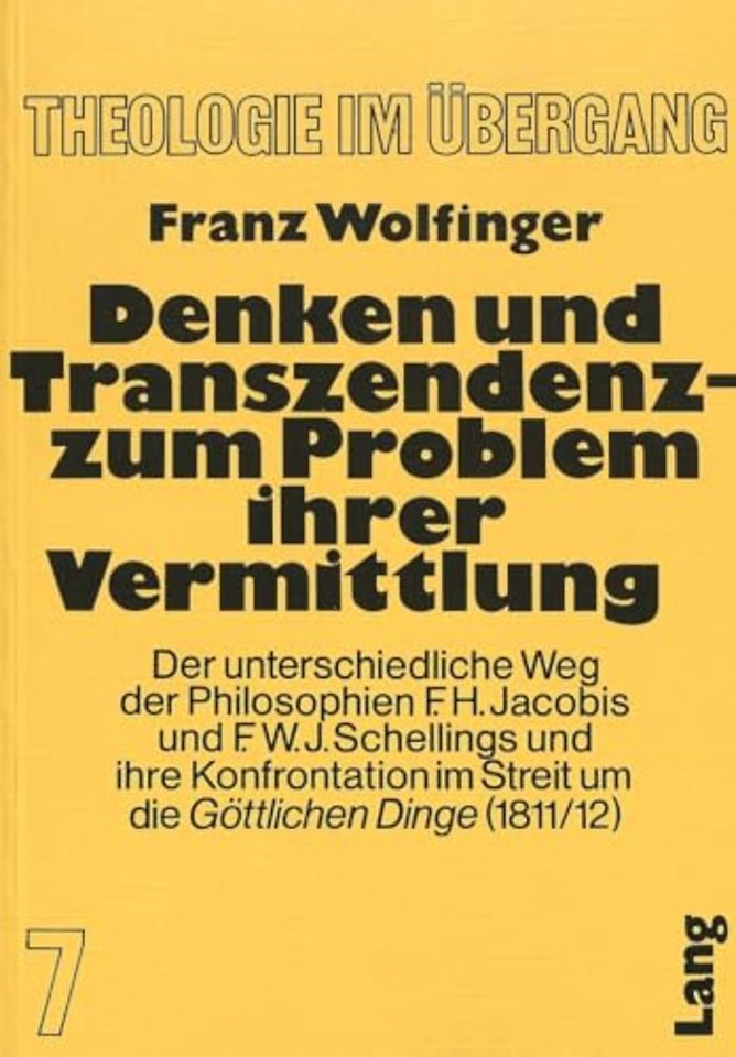Denken und Transzendenz - Zum Problem ihrer Vermittlung