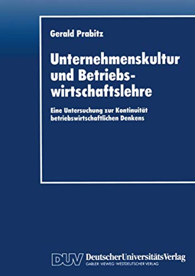 Unternehmenskultur und Betriebswirtschaftslehre