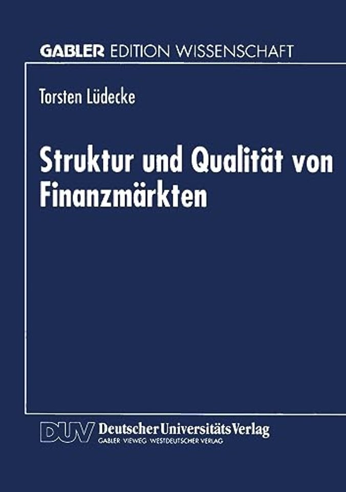 Struktur und Qualität von Finanzmärkten