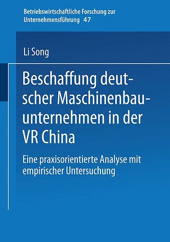 Beschaffung deutscher Maschinenbauunternehmen in der VR China