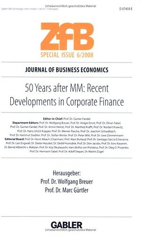 50 Years after MM: Recent Developments in Corporate Finance