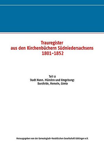 Trauregister aus den Kirchenbuchern Sudniedersachsens 1801-1852