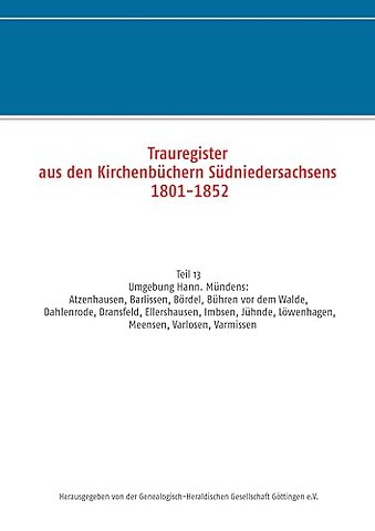 Trauregister aus den Kirchenbuchern Sudniedersachsens 1801-1852