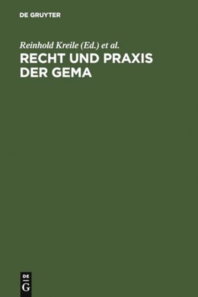 Recht und Praxis der GEMA – Handbuch und Kommentar