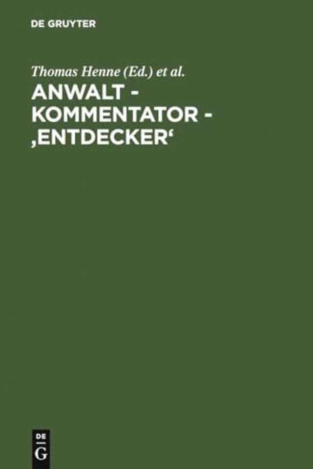 Anwalt – Kommentator – `Entdecker` – Festschrift für Hermann Staub zum 150. Geburtstag am 21. März 2006