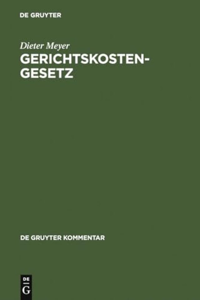 Gerichtskostengesetz – Kommentar