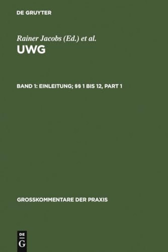Einleitung; §§ 1 bis 12