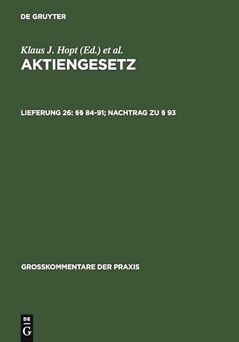 §§ 84–91; Nachtrag zu § 93