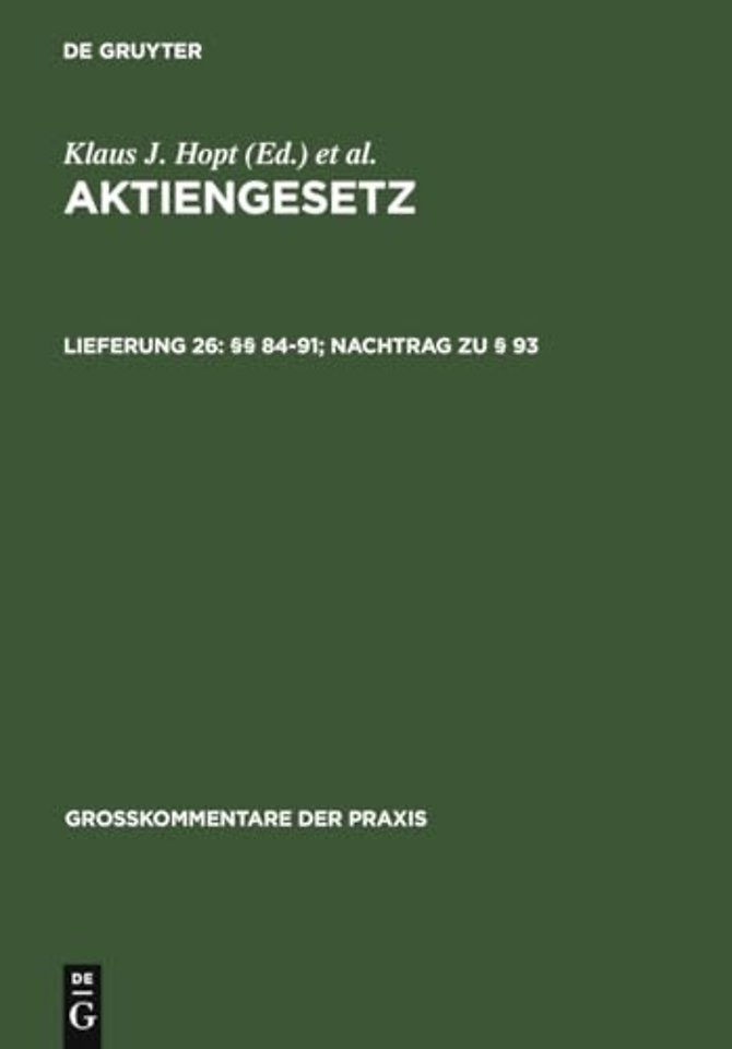 §§ 84–91; Nachtrag zu § 93