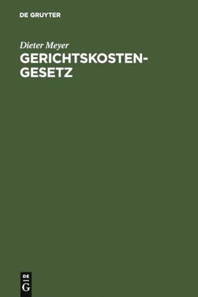Gerichtskostengesetz – Kommentar
