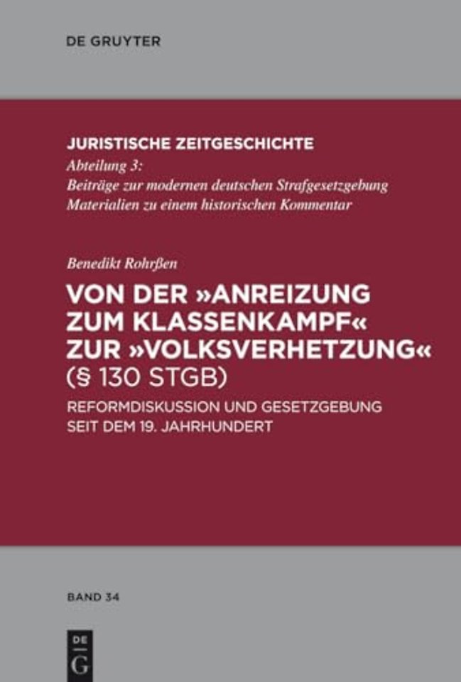 Von der "Anreizung zum Klassenkampf" zur "Volksv – Reformdiskussion und Gesetzgebung seit dem 19. Jahrhundert