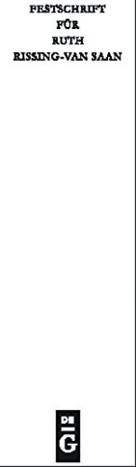 Festschrift für Ruth Rissing–van Saan zum 65. Geburtstag am 25. Januar 2011