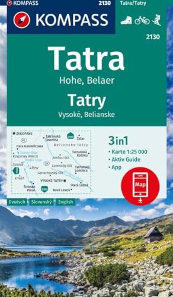Hiking map 2130 Tatra Hohe, Belaer / Tatry, Vysoke, Belianske 1:25,000