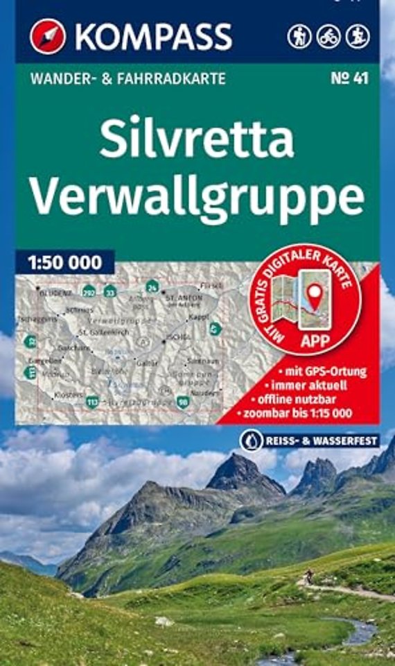Silvretta - Verwallgruppe Walking and Cycling Map
