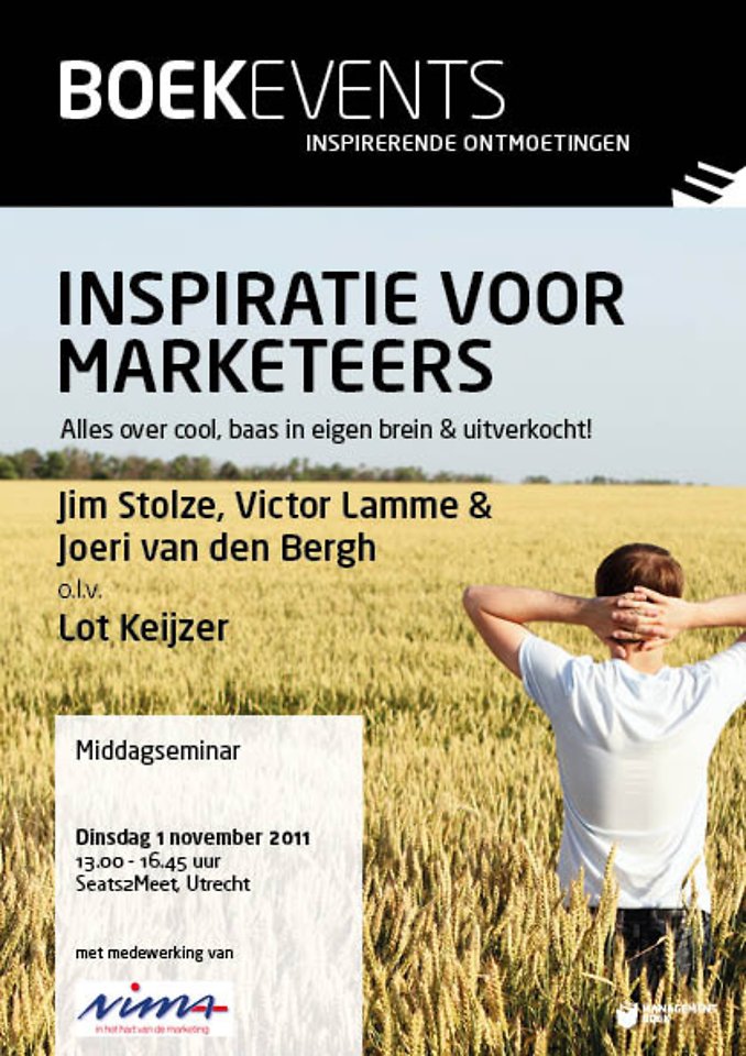 Boekevent - Inspiratie voor Marketeers - dinsdag 1 november 2011 Boekevent - Inspiratie voor Marketeers - dinsdag 1 november 2011