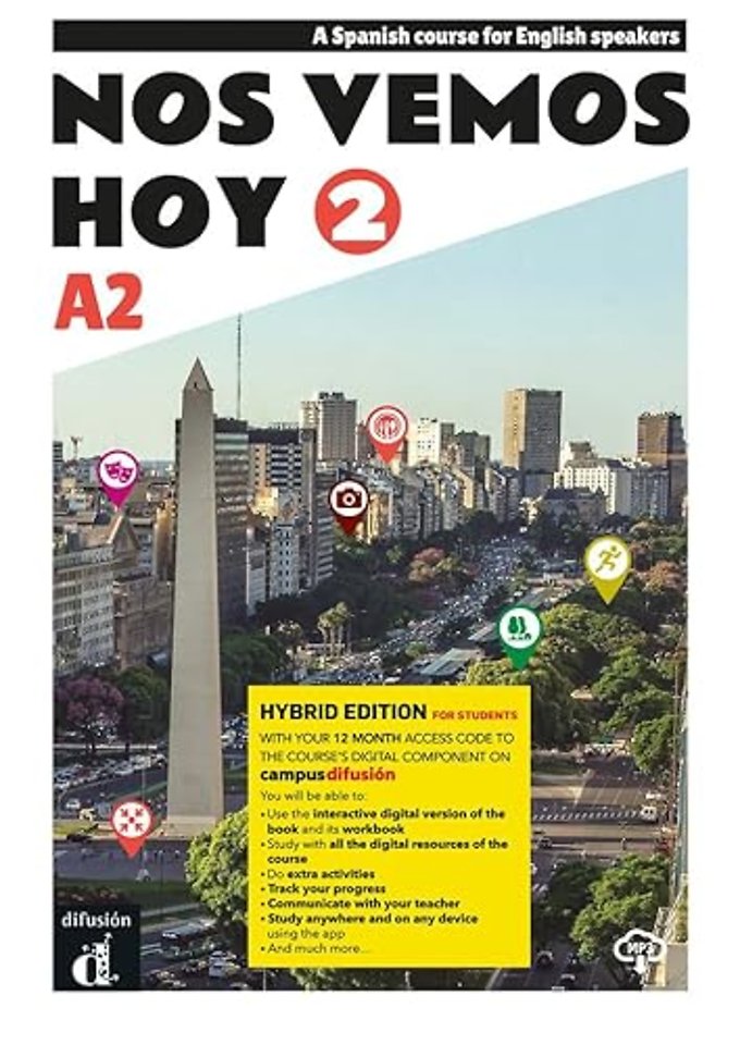 Nos vemos hoy 2 - Edicion hibrida - Edicion inglesa - Libro del estudiante. A2