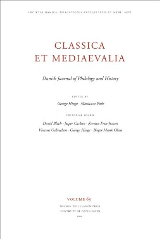 Classica et Mediaevalia Volume 63