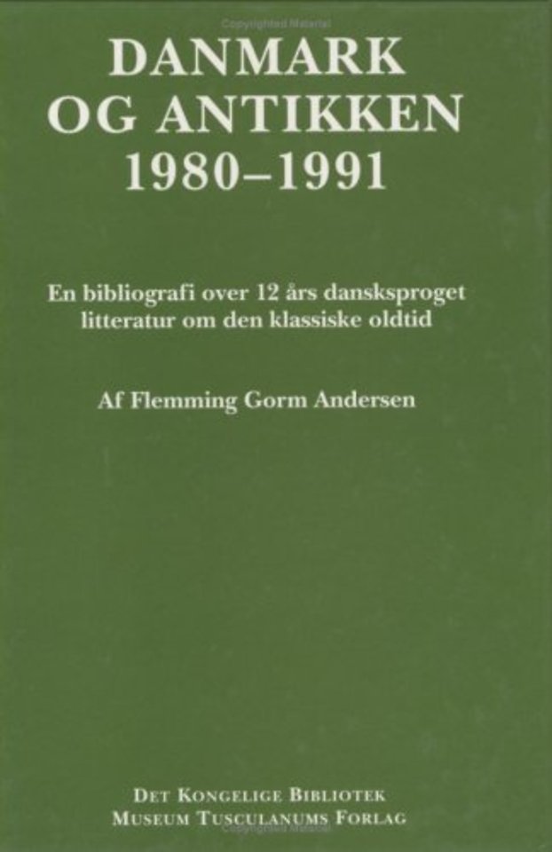 Danmark og antikken 1980-1991
