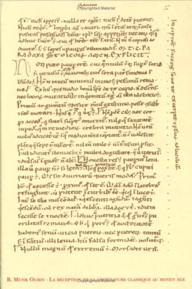 La Reception de La Litterature Classique au Moyen Age