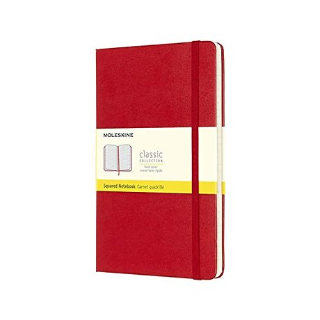 Moleskine Large Squared Hardcover Notebook Scarlet Red