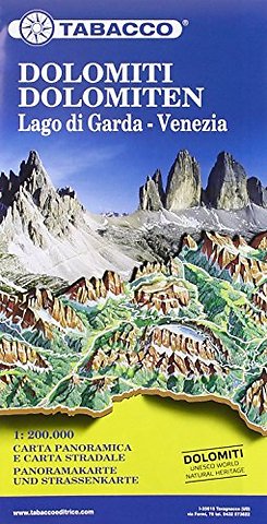 Dolomites / Lake Garda / Venice road map & panoramic map