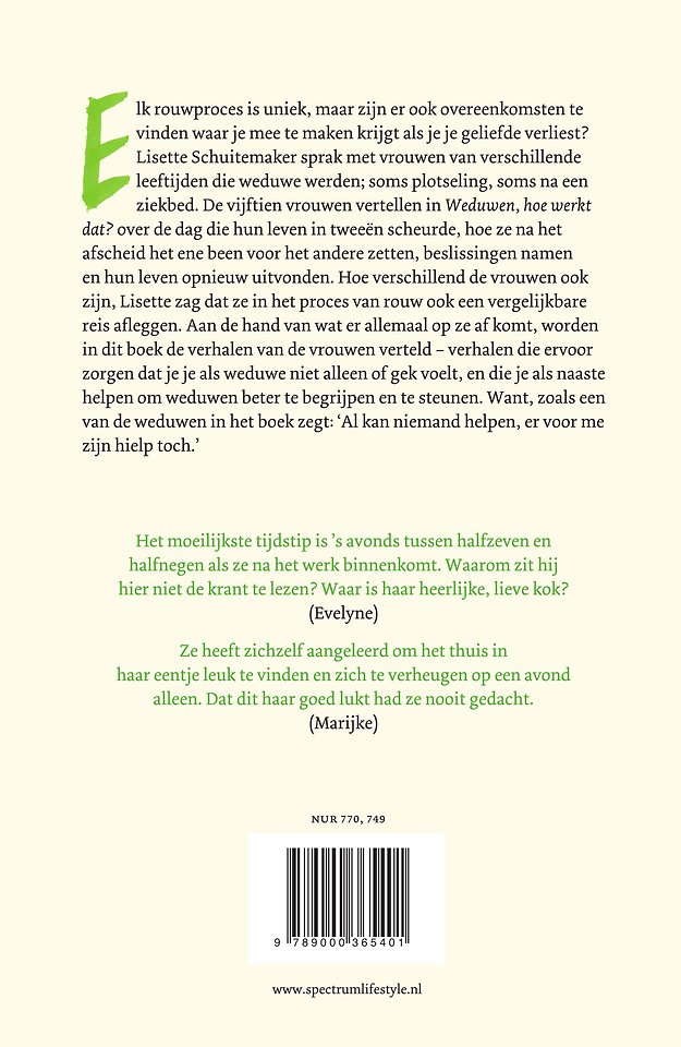 Weduwen, hoe werkt dat?