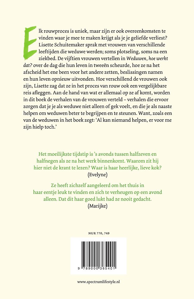 Weduwen, hoe werkt dat?